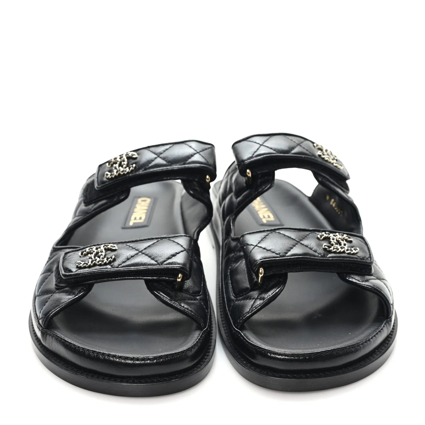 Chanel Quilted Double-Strap Sandals – Black