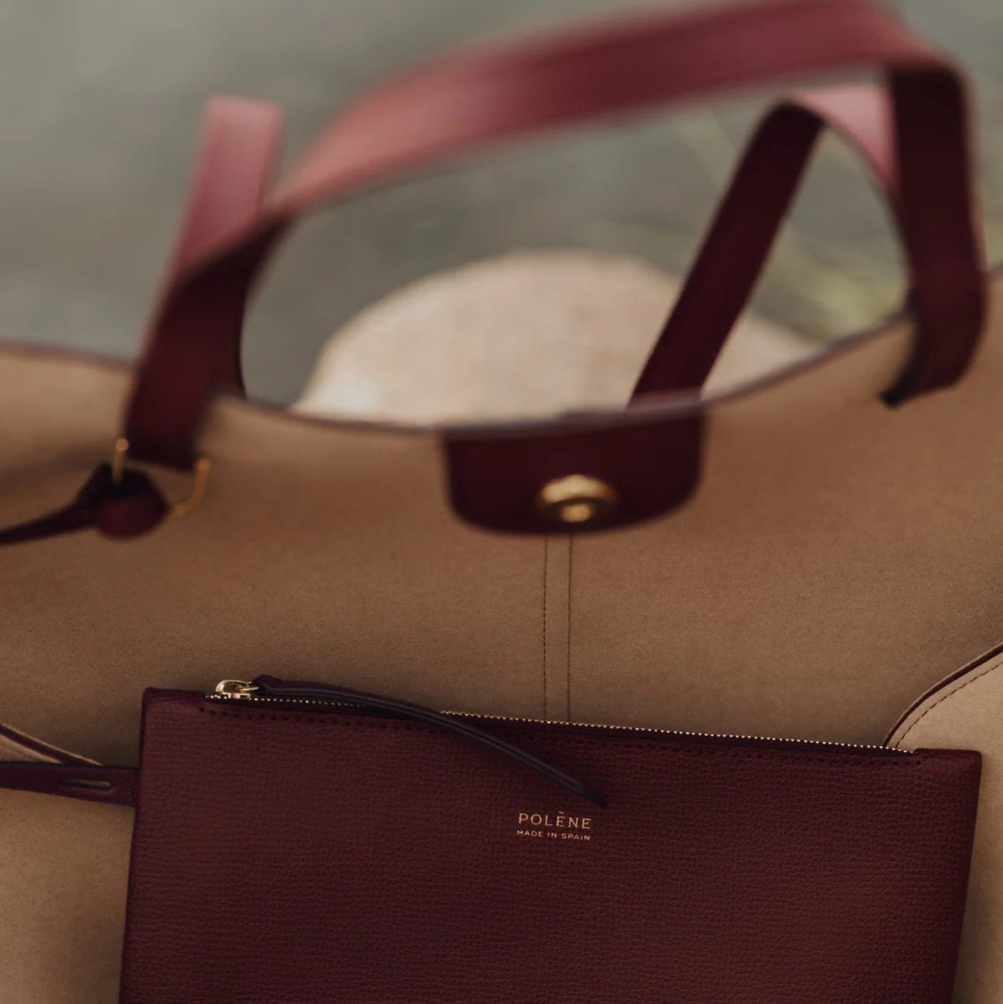 Polène Cyme Tote - Black Cherry