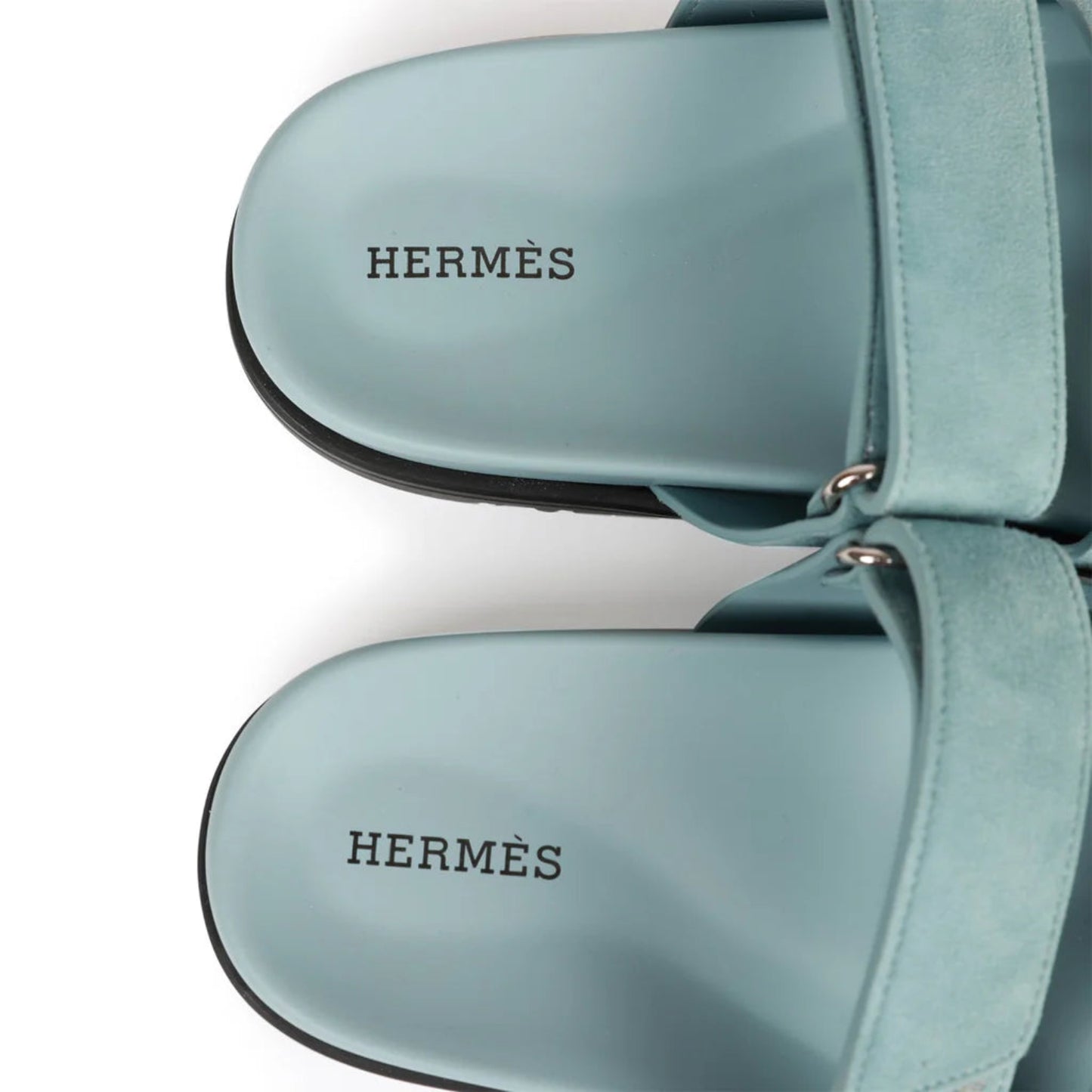Hermès Chypre Sandal – Light Blue (Suede)