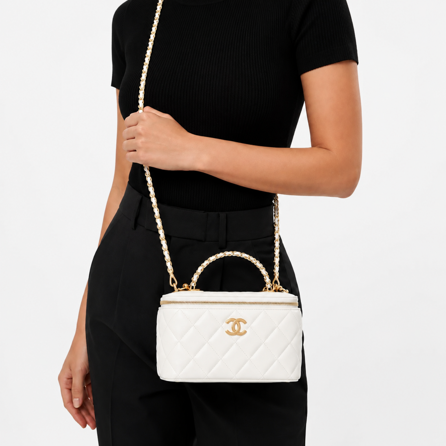 Chanel Vanity Case Bag - White