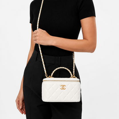 Chanel Vanity Case Bag - White