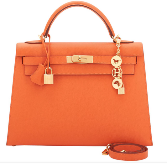 Hermès Kelly 25 Leather Handbag – Orange