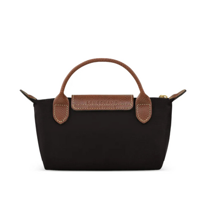 Mini Longchamp Bag - Black (Brown Handles)