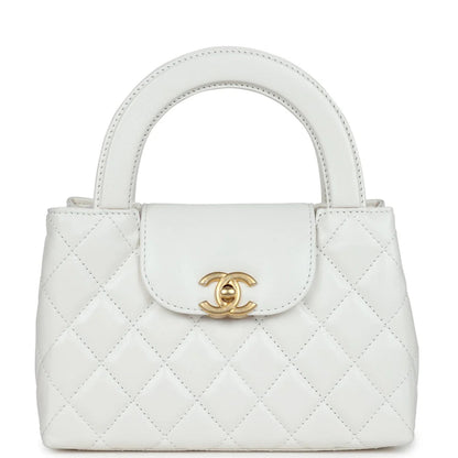 Chanel Nano Kelly Top Handle - White