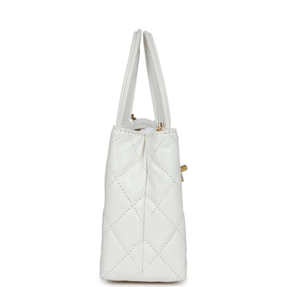 Chanel Nano Kelly Top Handle - White
