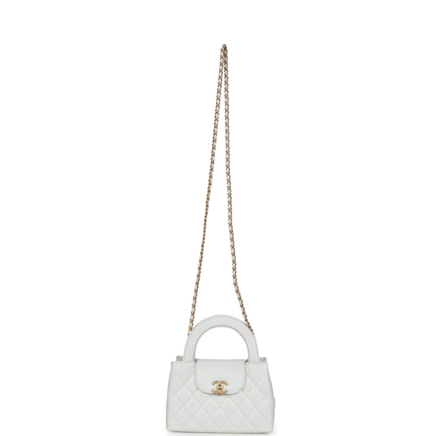 Chanel Nano Kelly Top Handle - White