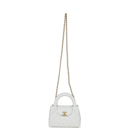 Chanel Nano Kelly Top Handle - White