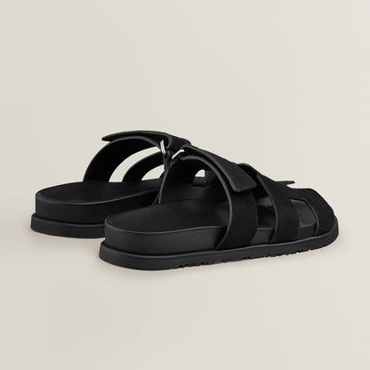 Hermès Chypre Sandal – Black (Suede)