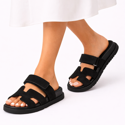 Hermès Chypre Sandal – Black (Suede)