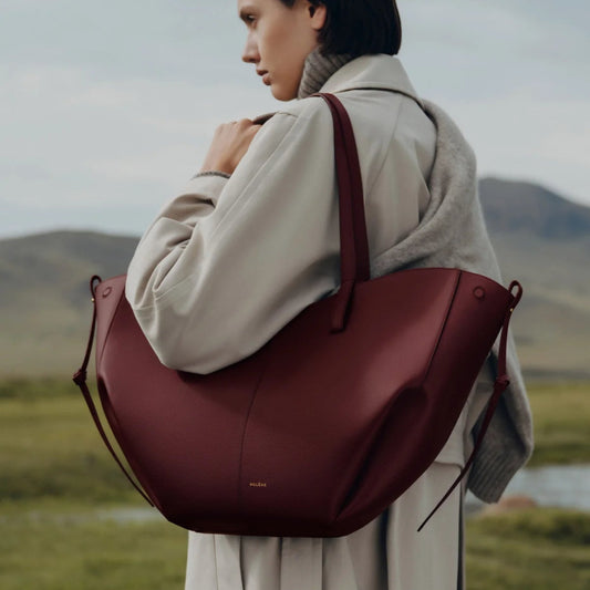 Polène Cyme Tote - Black Cherry
