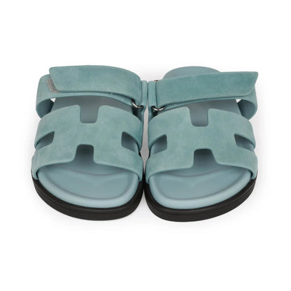 Hermès Chypre Sandal – Light Blue (Suede)