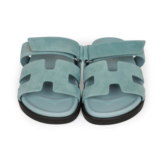 Hermès Chypre Sandal – Light Blue (Suede)