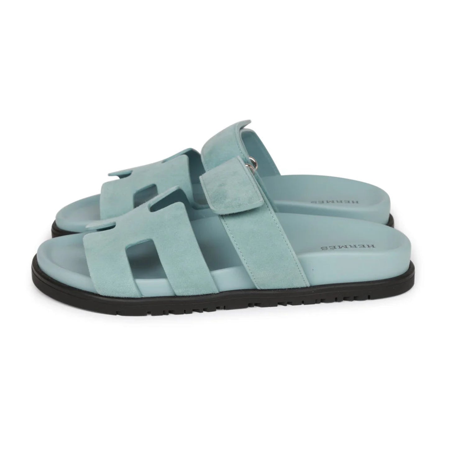 Hermès Chypre Sandal – Light Blue (Suede)