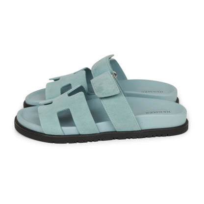 Hermès Chypre Sandal – Light Blue (Suede)