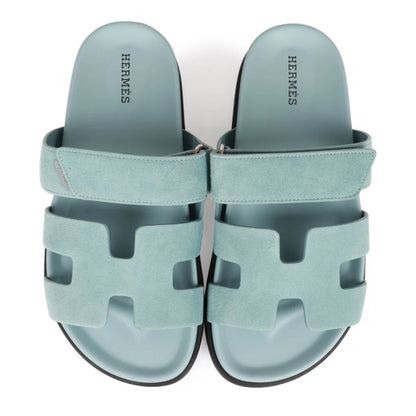 Hermès Chypre Sandal – Light Blue (Suede)