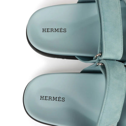 Hermès Chypre Sandal – Light Blue (Suede)